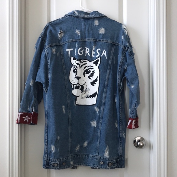 Zara Distressed Denim Jacket - Picture 2 of 2